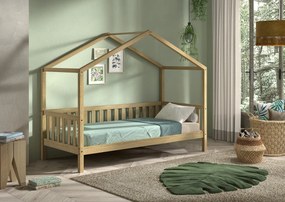 Pat copii Vipack DALLAS CU GARD 90 X 200 CM CHÊNE