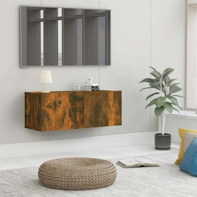 vidaXL Comodă TV stejar fumuriu 80x30x30 cm lemn prelucrat