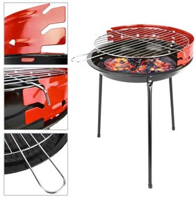 GRATAR ROTUND, 33 CM, NEGRU/ROSU, METAL