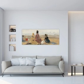 Tablou - Eugène Boudin, On the Beach, Trouville, reproducere (120x50 cm)
