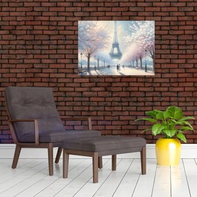 Tablou pe sticlă - Pictură din Paris (70x50 cm)