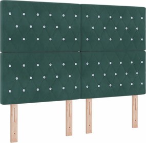 vidaXL Tăblie cap Verde închis 144 cm Catifea