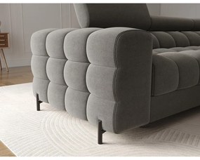 Colțar taupe extensibil/cu spațiu de depozitare cu tapițerie din catifea (cu colț pe partea dreaptă/cu șezlong) Felro – ELTAP