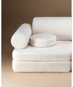 Canapea pentru copii crem cu tapițerie din țesătură bouclé 132 cm Settee – Wigiwama