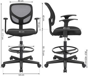 Scaun inalt de birou Black Terra One