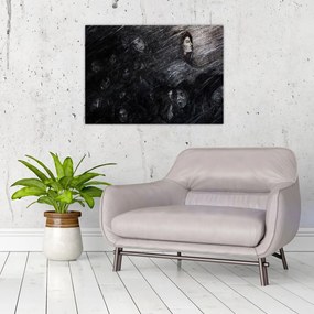 Tablou pe sticlă - Tristețe și renunțare (70x50 cm)