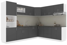 Set Bucatarie Colt Karo V36, Antracit/Alb, Blat Thermo 28 mm, L 280 x 220 cm