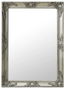 Oglinda de perete in stil baroc, argintiu, 60 x 80 cm 1, Argintiu, 60 x 80 cm