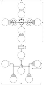 Lustră pe tijă HYDRO 8xE14/60W/230V