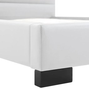 Cadru de pat, alb, 90 x 200 cm, piele artificiala Alb, 90 x 200 cm