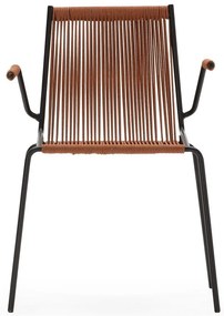 Scaune de dining teracotă cu cotiere/stivuibile 2 buc. din metal Emily – Marckeric