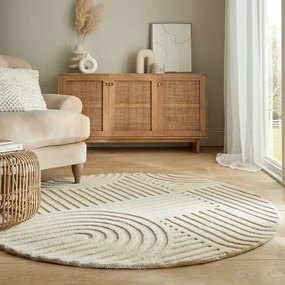 Covor bej rotund din lână ø 160 cm Zen Garden - Flair Rugs