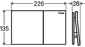 Clapeta actionare rezervor WC incastrat, Viega Visign for More 200, sticla alba, 773571