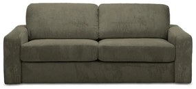 Canapea kaki extensibilă cu tapițerie din catifea reiată 195 cm Nona – Makamii