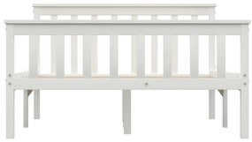 Cadru de pat, alb, 120 x 200 cm, lemn masiv de pin Alb, 120 x 200 cm
