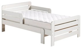 Pat pentru copii alb reglabil din lemn de pin cu somieră Jumper – Vipack