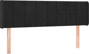 vidaXL Tăblie de pat cu aripioare negru 147x16x78/88 cm catifea