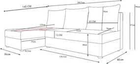 Set de canapea extensibila reversibila in forma de L VALERIO SLIM 200x140 cm, gri inchis/gri deschis + 2 perne GRATUIT