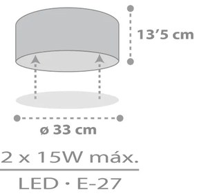 Plafonieră pentru copii Dalber 42006E COLOR LIGHT 2xE27/15W/230V alb