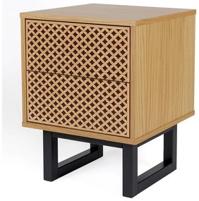 Noptieră în decor de stejar Woodman Camden Diamond Print