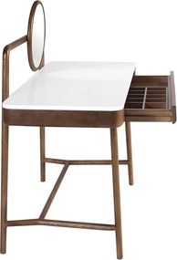 Masa machiaj design LUX White-Walnut