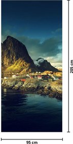 Fototapet pentru ușă - Sat pescăresc în Norvegia (95x205cm)