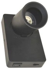 Spot de perete TAFT 1xGU10/30W/230V USB negru