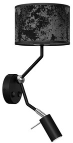 Lampă de perete SATINO 1xE27/40W/230V + 1xGU10/MR11/7W negru/gri