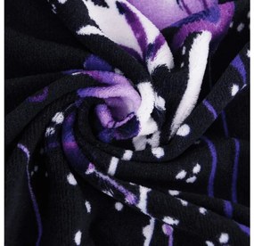 Cearsaf Cocolino microplus cu elastic VIOLET BUTTERFLY 200x200 cm albastru inchis