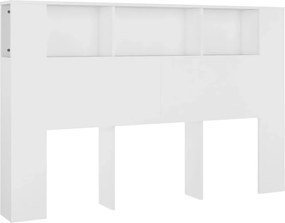 vidaXL Tăblie de pat cu dulap, alb, 160x18,5x104,5 cm