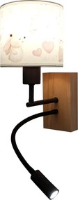 Brilagi - Lampă LED Flex BOBO WOOD 1xE27/25W/230V + LED/3W stejar/negru/crem/albastru regal