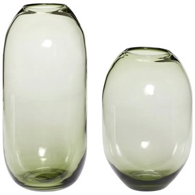 Vaze verde 2 buc. din sticlă lucrate manual (înălțime 38 cm) Moss – Hübsch