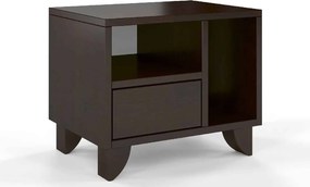 Noptieră lemn masiv TerraCraft 1 Sertar 2 Rafturi Pin, 45 × 35 × 39 cm - Alb Pur