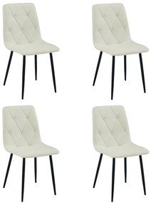 Set 4 Scaune Bucatarie/Dining Fido Material Textil Bej
