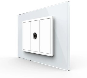 Priza Simpla TV Livolo cu Rama din Sticla – Serie Noua