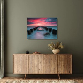 Tablou pe sticlă - Pietre în mare (70x50 cm)