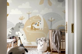 Tapet Dinosaur Land, Beige, Rebel Walls