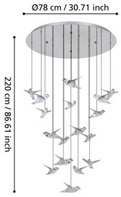 Lustră LED dimabilă pe cablu Eglo 390402 PARATEBUENO 17xLED/3W/230V crom