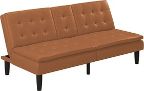 Canapea maro coniac extensibilă cu tapițerie din imitație de piele 191 cm Maine – Støraa