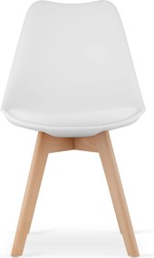 OFERTA Scaun alb BALI MARK cu picioare din fag calitatea a II-a