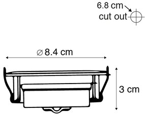 Set de 5 spoturi moderne îngropate negre incl. LED cu dimmer în 3 trepte - Mio
