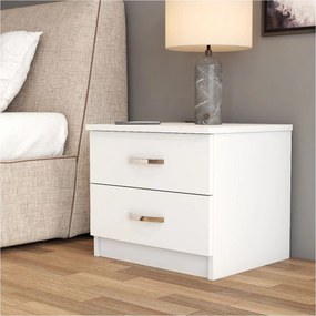 Noptiera KMD0201, alb, PAL, 52x45x45 cm