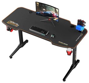 Birou Gaming Adore CARBON SERIES X9, 140 x 66 x 75 cm, suprafata carbon, mousepad, USB gamepad holder, suport pentru casti si pahar, cutie cabluri
