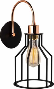 Aplica FELLINI MR 814, negru/auriu, metal, 17x20x36