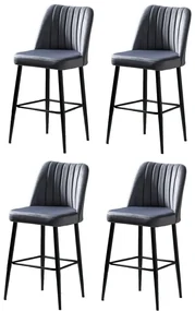 Set de scaune de bar Vento Grey and Black, 4buc., 4 buc