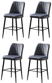 Set de scaune de bar Vento Grey and Black, 4buc., 4 buc