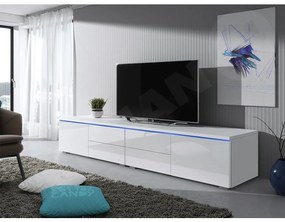 Masă TV Coral XI Double (Alb + Alb lucios). 1058398