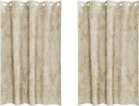 vidaXL Cortine din catifea cu perdele 2 pcs Crem 175 x 140 cm Catifea