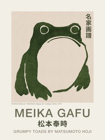 Artă imprimată Grumpy Toad (Frog Print 1 / Japandi) - Matsumoto Hoji, (30 x 40 cm)