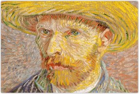 Tablou - Vincent van Gogh, Self-Portrait with a Straw Hat (The Potato Peeler), reproducere (90x60 cm)